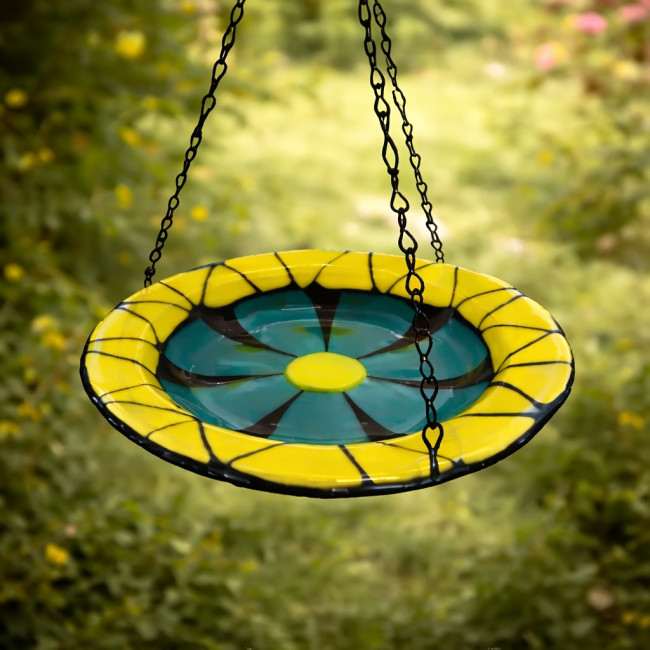  Golden Hour – Sunlit ·  Handmade Butterfly Puddler Glass Garden Feeder