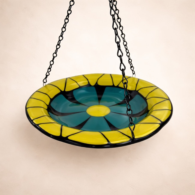  Golden Hour – Sunlit ·  Handmade Butterfly Puddler Glass Garden Feeder