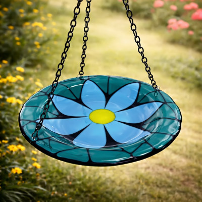 Ocean Bloom Blue · Handmade Butterfly Puddler Glass Garden Feeder Ocean Bloom Blue · Handmade Butterfly Puddler Glass Garden Feeder