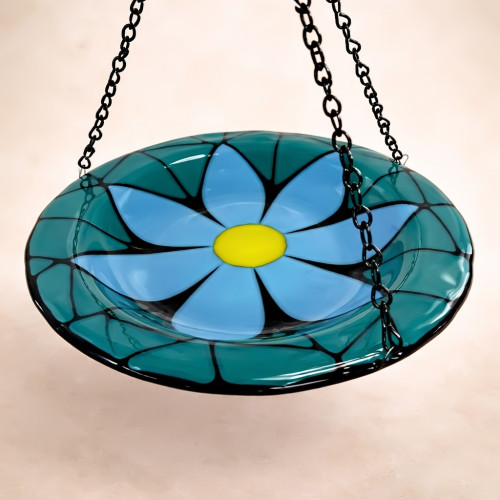 Ocean Bloom Blue · Handmade Butterfly Puddler Glass Garden Feeder Ocean Bloom Blue · Handmade Butterfly Puddler Glass Garden Feeder