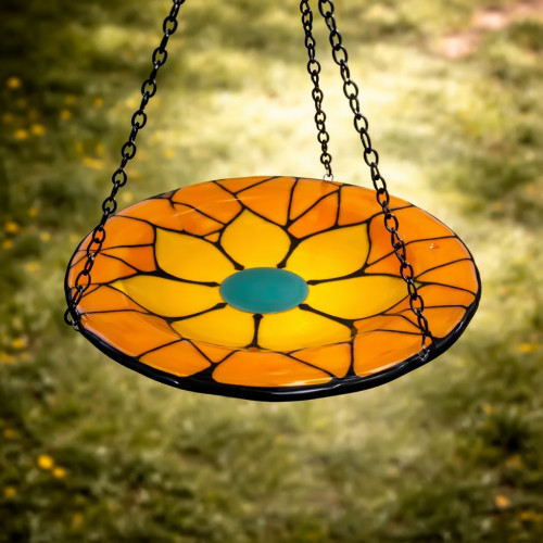 Golden Hour - Ember · Handmade Butterfly Puddler Glass Garden Feeder Golden Hour - Ember · Handmade Butterfly Puddler Glass Garden Feeder