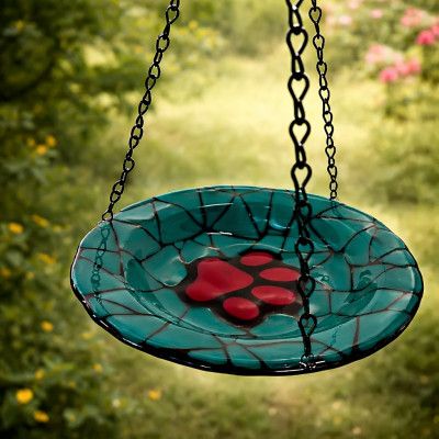 Pawprint- Handmade Butterfly Puddler Glass Garden Feeder Pawprint- Handmade Butterfly Puddler Glass Garden Feeder